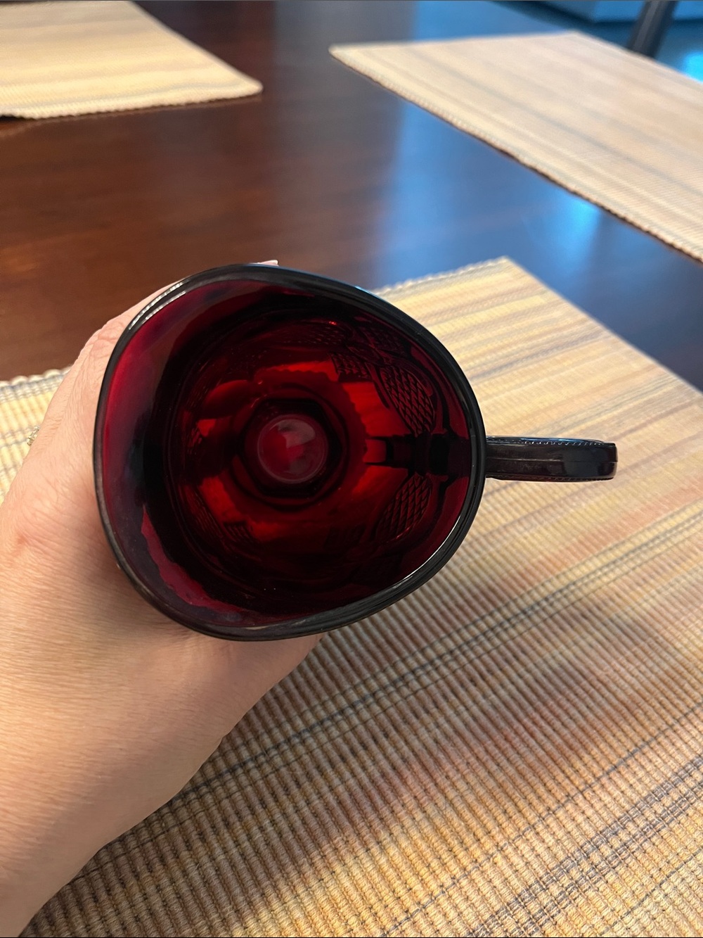 Avon “Cape Cod” Ruby Red Vintage-Style Glass Creamer - Picture 6 of 6